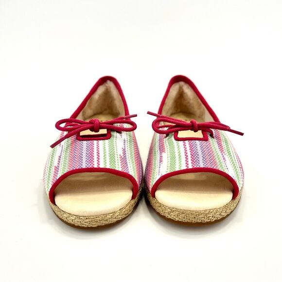 Ugg Marleigh Open Toe Flats Sz 9 Pink/Multi Serape/Canva Espadrille Platform New - Picture 10 of 16